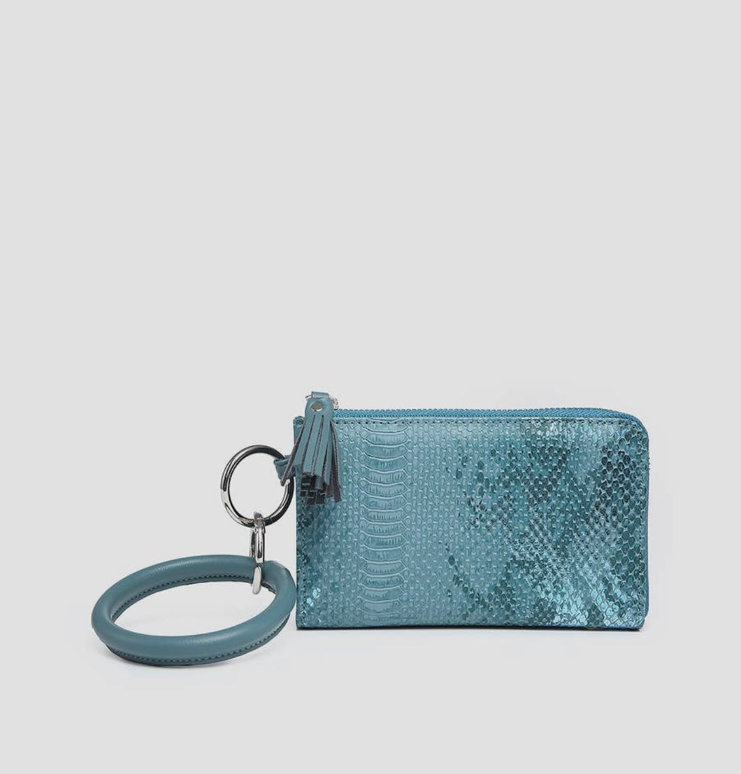 Blue Liv Snake Bangle Wristlet / Wallet