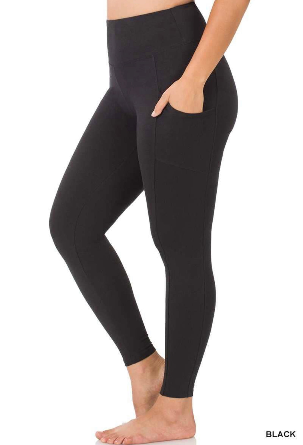 Wide Waste-band Leggings with pockets